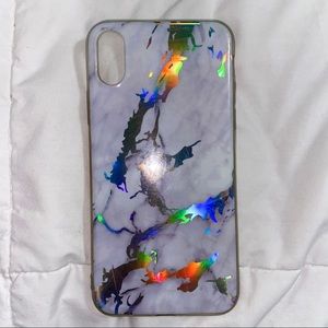 White/Silver Marble Hardshell iPhone X/XS Case